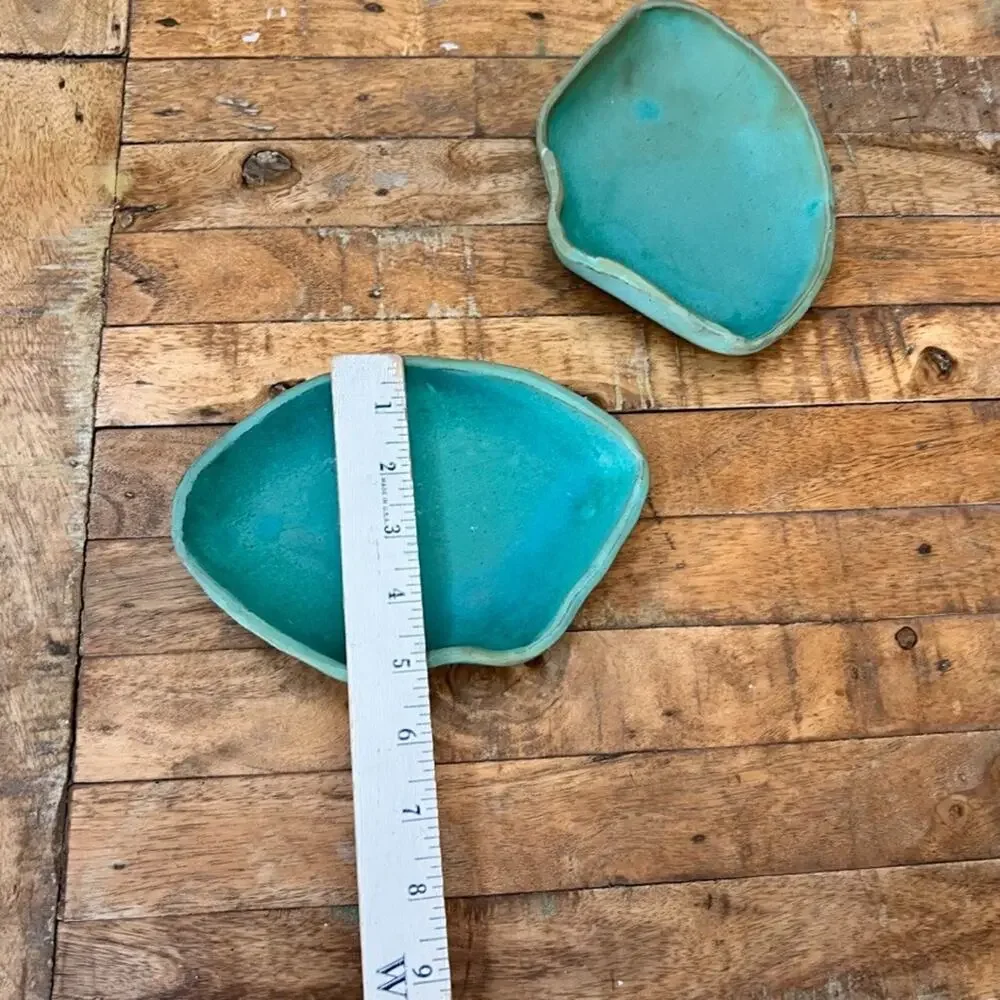 Studio Art Pottery Clay Trinket Dishes Set of 2 7